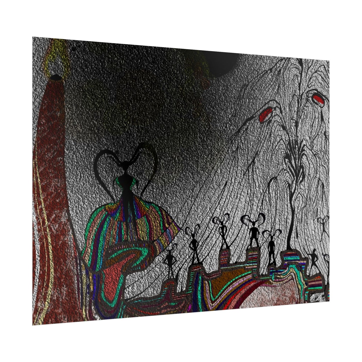 Alien Womb: The Sacrifice Ceremony | Surreal Abstract Sci-Fi Rolled Poster